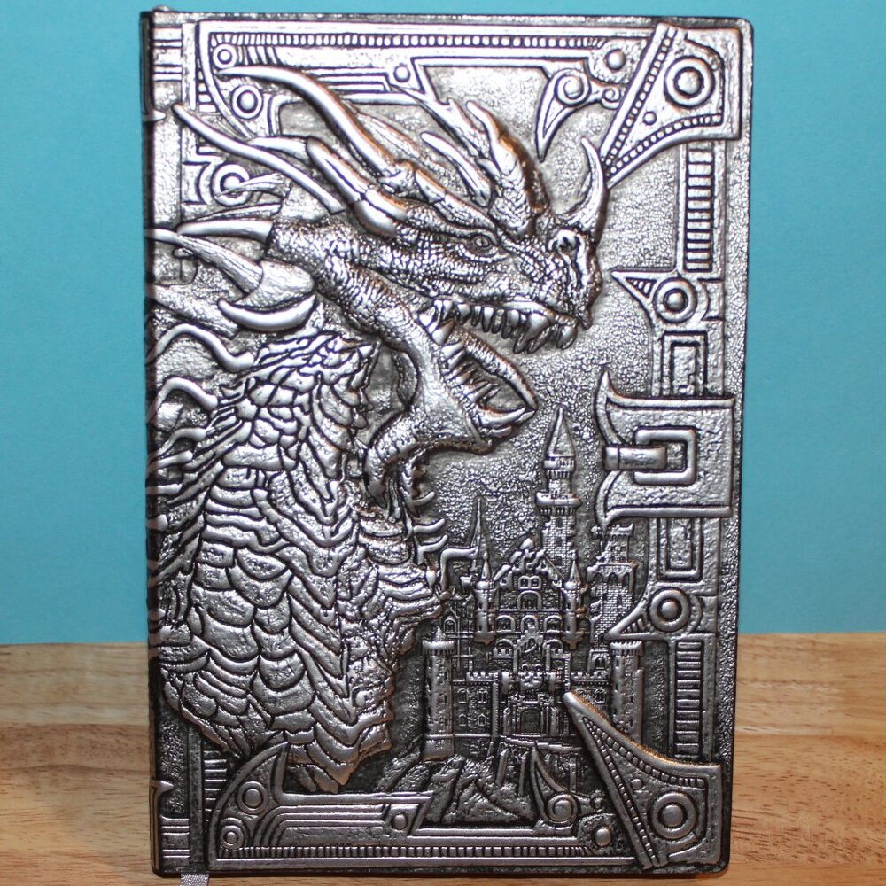NEW Dragon Castle 3D Embossed Faux Leather Journal Notebook Diary 200 Pages